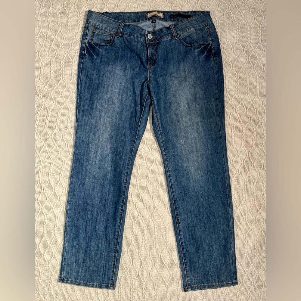 Kardashian Kollection “The Kim” Curvy Straight Leg Jeans with Stud Pocket